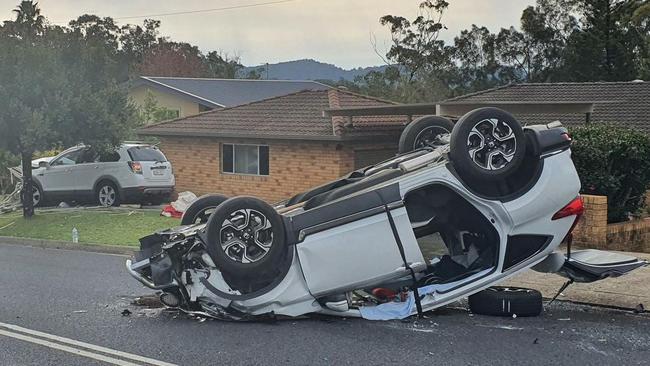 A Holden Captiva SUV, travelling west bound, collided head-on with a Honda CRV travelling in the opposite direction.