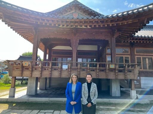Townsville Mayor Jenny Hill and Townsville Enterprise CEO Claudia Brumme-Smith in Seoul, South Korea. Picture: TEL.
