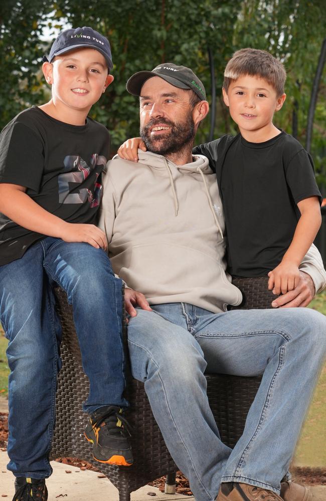 Haydn Reid is a father to nine-year-old Hunter and seven-year-old Harvey. Picture: Dean Martin