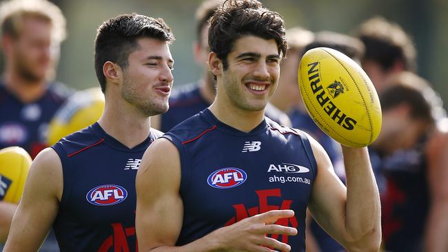 Christian Petracca impressed in his AFL debut. Picture: Wayne Ludbey