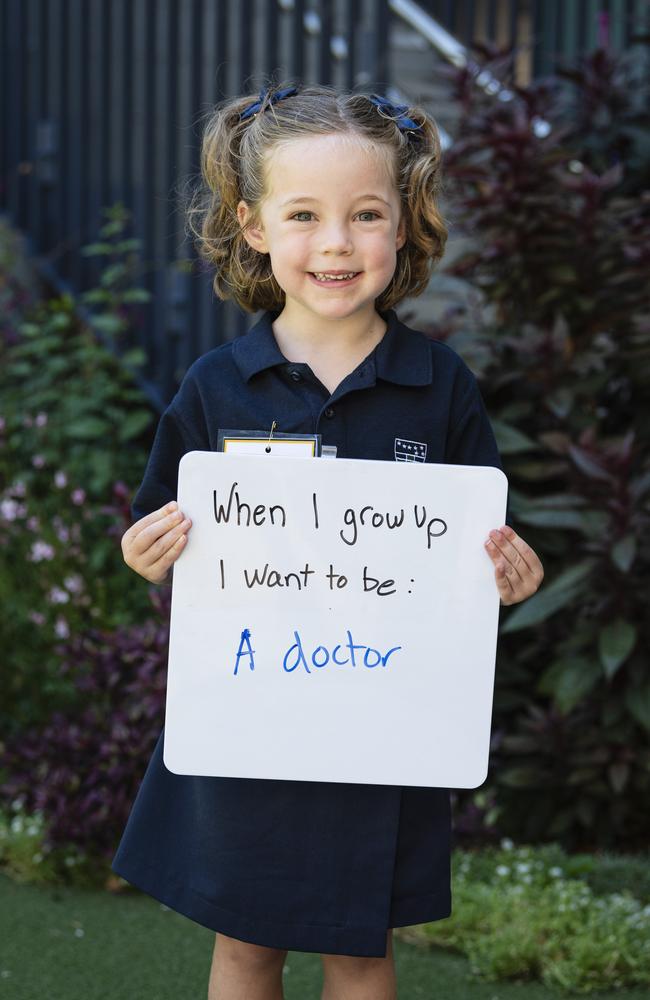 Our Lady of Lourdes prep student Grace on the first day of school, Wednesday, January 29, 2025. Picture: Kevin Farmer