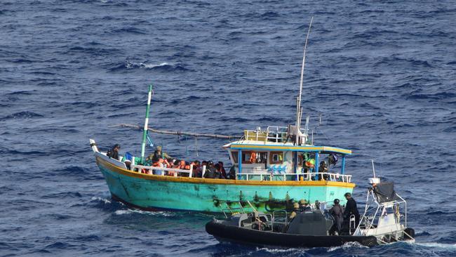 Sri Lankan vessel intercepted by Australian Border Force officers in December. The 29 asylum seekers were returned to Sri Lanka. Supplied