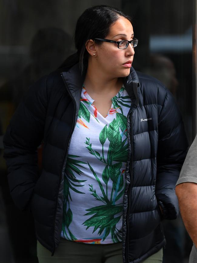 Lydia Abdelmalek outside the County Court last May. Picture: AAP