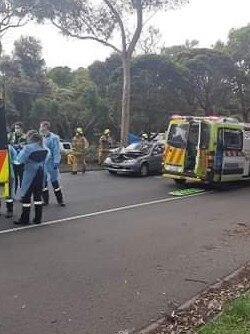 Accident on Canterbury Rd in Montrose. Pictures: Glenn Sealey