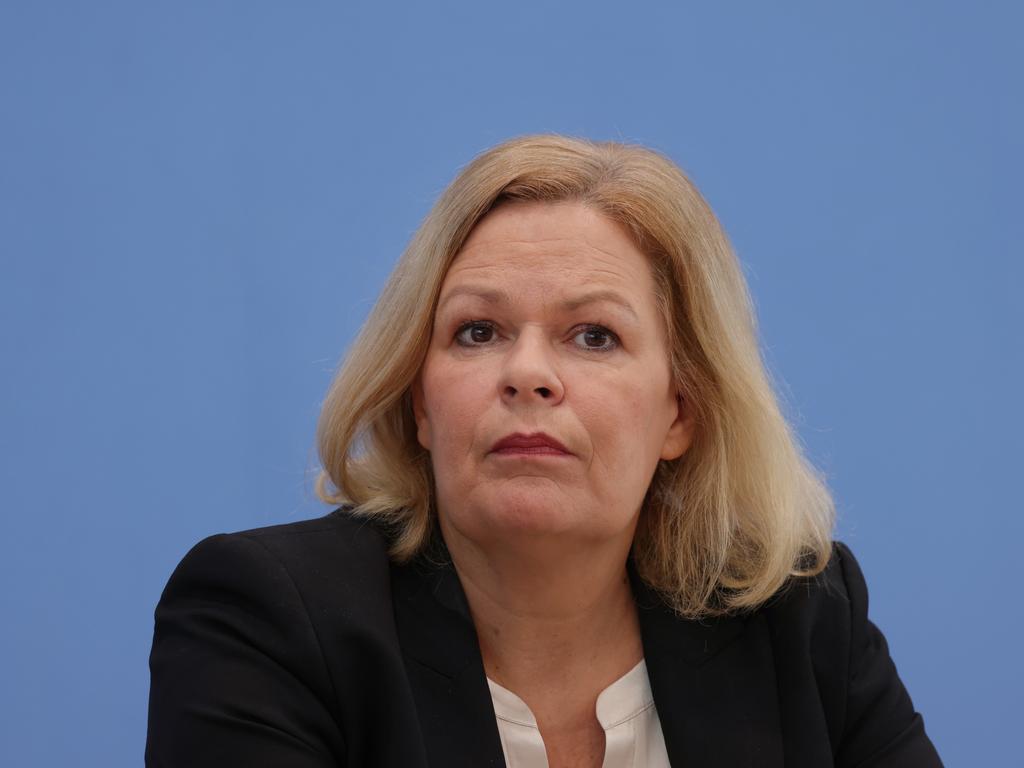 Germany’s Federal Interior Minister Nancy Faeser. Picture: Getty