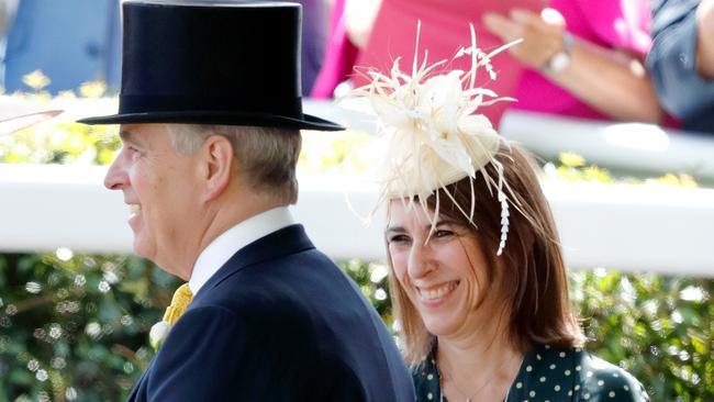 Prince Andrew and Amanda Thirsk at Ascot Racecourse in England in 2018. Thirsk’s lawyers declined to provide comment but emphasised that there could be no allegations of impropriety against her. Picture: Getty