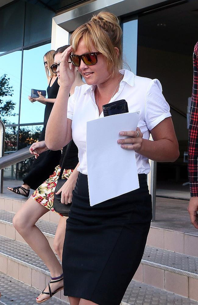 Samantha leaving Maroochydore Court after her mother Dorothy Barnett was refused bail.