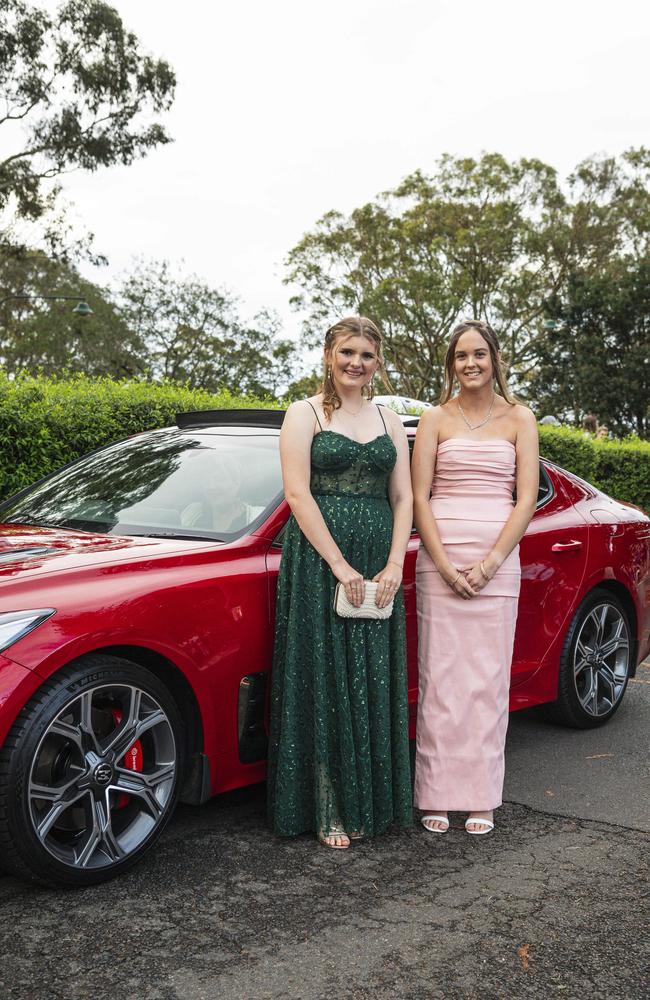 Graduates Lucy Warne (left) and Dakota Jones at Toowoomba Christian College formal at Picnic Point, Friday, November 29, 2024. Picture: Kevin Farmer