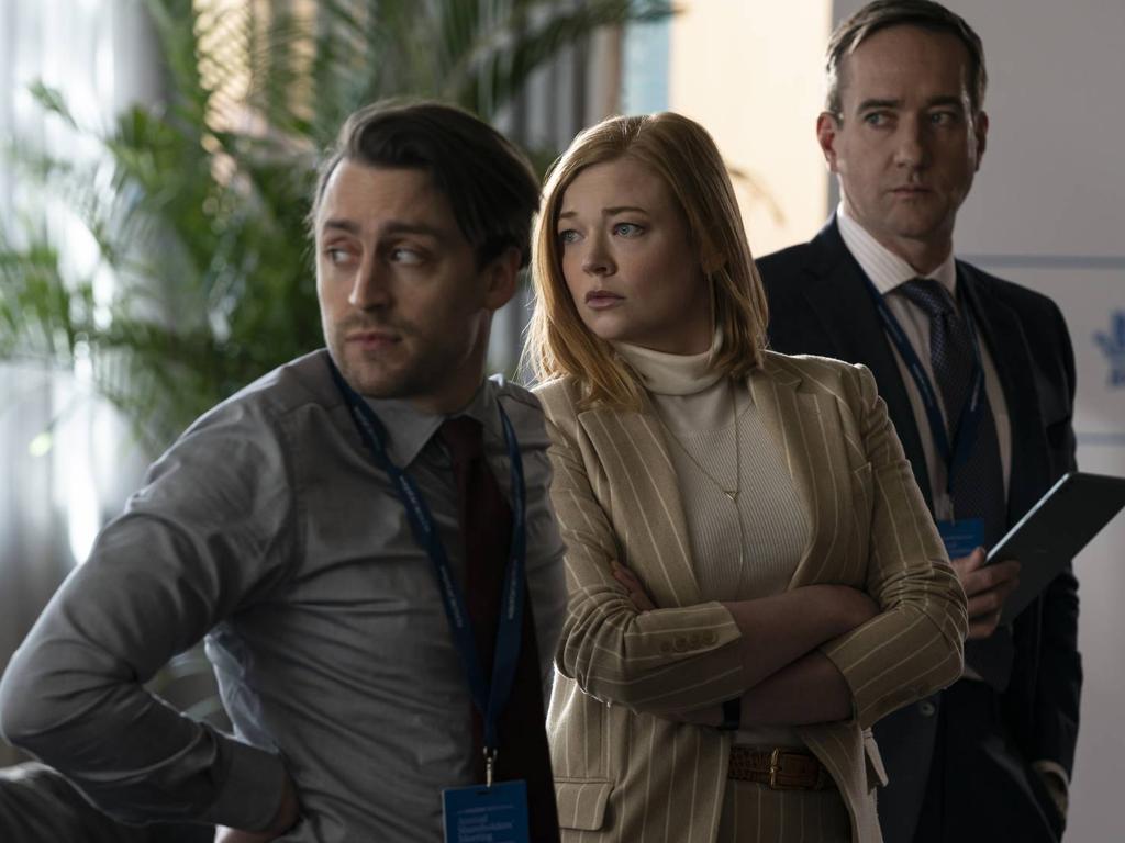 Kieran Culkin, Sarah Snook and Matthew Macfadyen in Succession.