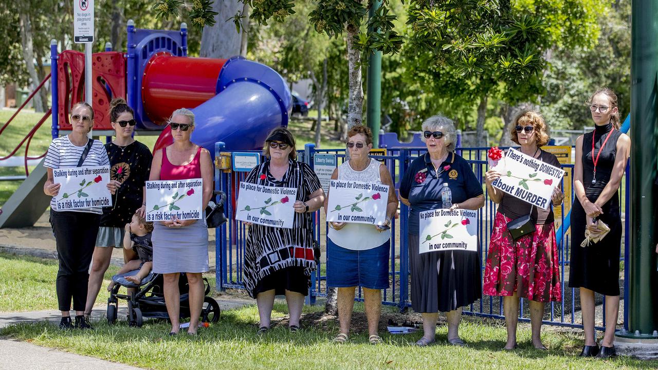 The red Rose DV rally at the DV memorial in Norm Rix park, Labrador. Picture: Jerad Williams