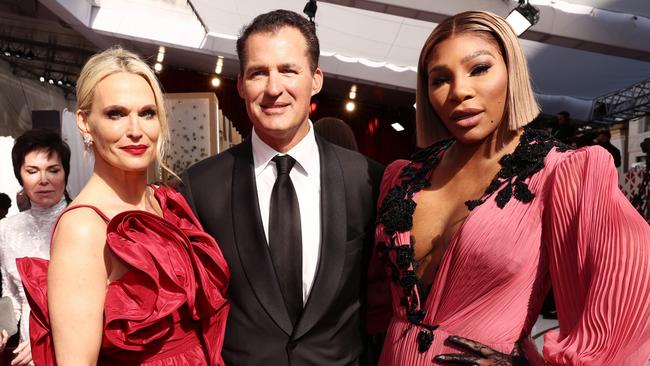 Molly Sims, Head of Original Films at Netflix Scott Stuber and Serena Williams attend the 94th Annual Academy Awards. Picture: AFP