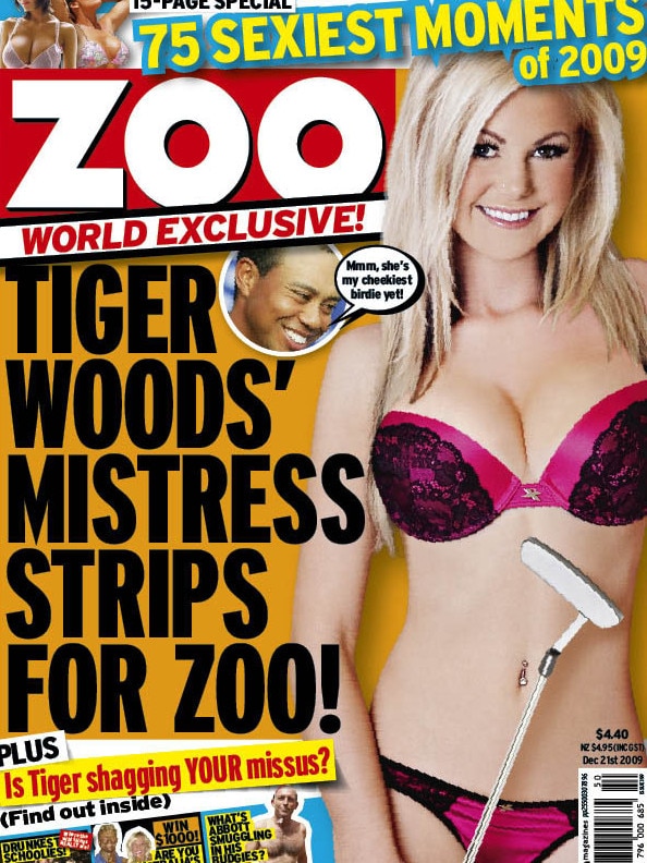 Golfer Tiger Woods' alleged mistress Jamie Jungers as shown on the cover of men's magazine ''Zoo Weekly''.