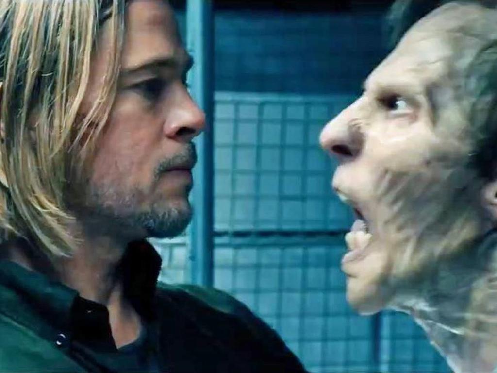 Brad Pitt in a scene from World War Z. Picture: Supplied