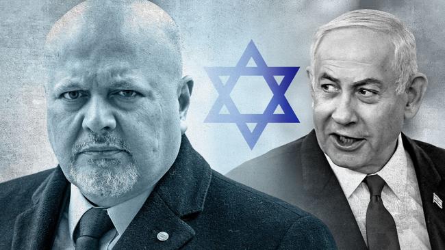 Karim Khan KC sought the arrest warrant issued by the International Criminal Court for Binyamin Netanyahu, right. Illustration: The Times