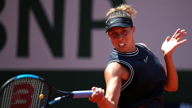 Madison Keys plays a forehand. Picture: Getty