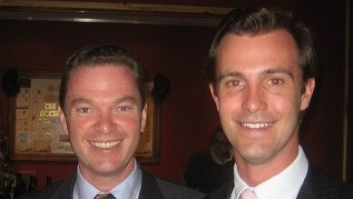 James Stevens (right) will succeed Christopher Pyne as the Liberals’ candidate for Sturt. Picture: Facebook