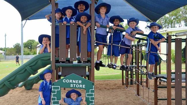 SO MUCH FUN: Students at St Therese Catholic Primary School Monto enjoy their new playground. Picture: Felicity Ripper