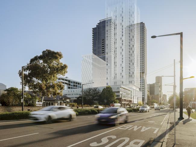 Artist impression of a tower that could be built on North Tce under a Renewal SA plan for the site. Picture: Renewal SA