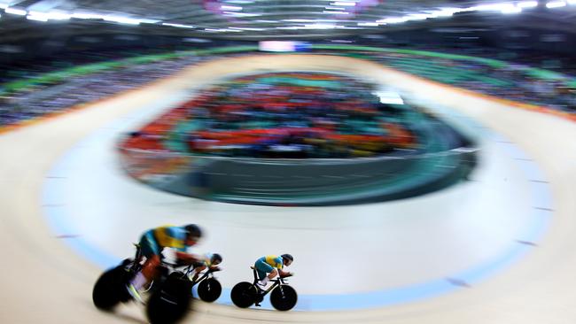 Australia's Men's Team Pursuit team including Michael Hepburn, Jack Bobridge, Sam Welsford and Alex Edmondson win the silver medal at the 2016 Rio Olympics at the Rio Olympic Velodrome. Pics Adam Head