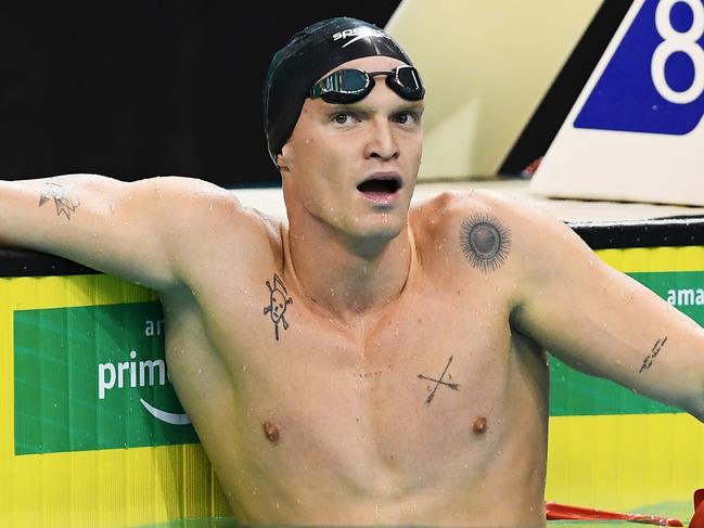 ADELAIDE, AUSTRALIA - JUNE 17: Cody Simpson  after finishing the Men's 200 metre Butterfly  final during the Australian National Olympic Swimming Trials at SA Aquatic & Leisure Centre on June 17, 2021 in Adelaide, Australia. (Photo by Mark Brake/Getty Images)