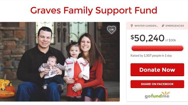 A GoFundMe page has been set up to help the Graves family. Picture: Supplied