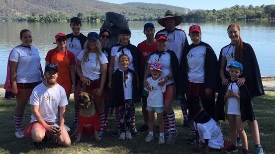 The Elliott family and supporters at a previous Cupid's Undie Run. Picture: Supplied