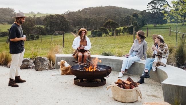 Firepit at Upland Farm in Denmark, WA.