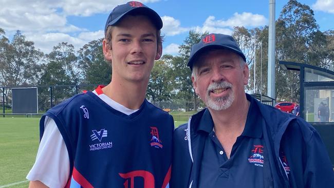 Sam Wetering with Panthers president Gary Davidson.