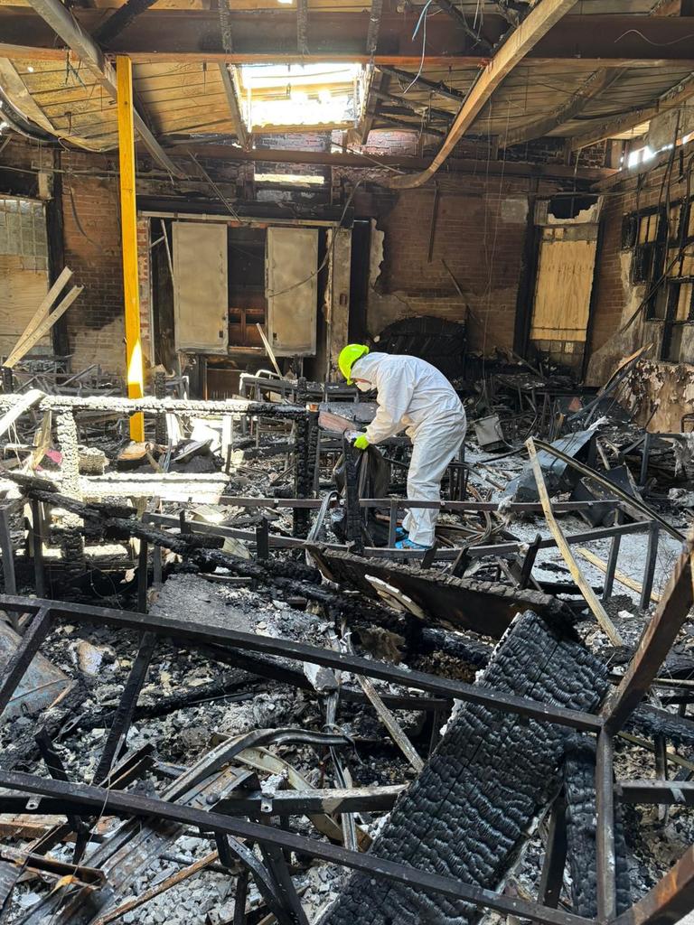 Remnants of the Adass Israel Synagogue in Ripponlea after the fire. Picture: Supplied