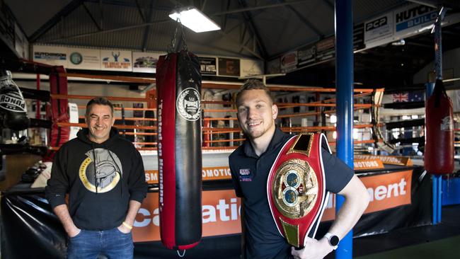 ( From left ) Brendon Smith and Steve Spark at  Smythy's Gym. Wednesday, 24th Jun, 2020.