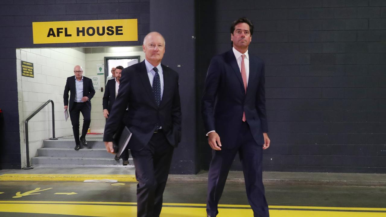 Richard Goyder (left) was full of praise for McLachlan. Picture: David Crosling