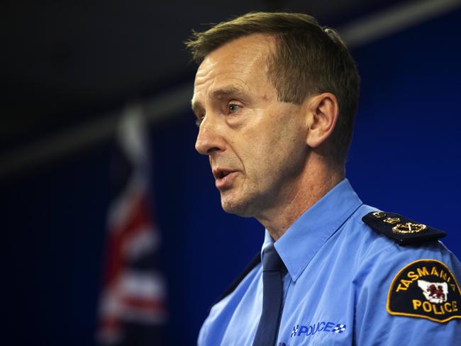 Tasmania Police Commissioner Darren Hine. Picture: Chris Kidd