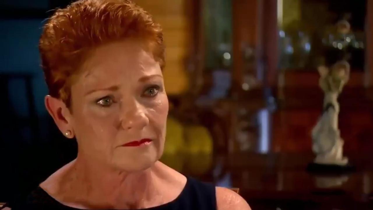 Pauline Hanson broke down in tears during an interview on A Current Affair.