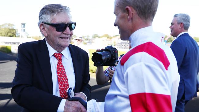 SYDNEY, AUSTRALIA - MARCH 09: Trainer Les Bridge looks on after Kerrin Mcevoy riding Celestial Legend wins Race 8 The Randwick Guineas during "The Agency Randwick Guineas Day" -  Sydney Racing at Royal Randwick Racecourse on March 09, 2024 in Sydney, Australia. (Photo by Jeremy Ng/Getty Images)