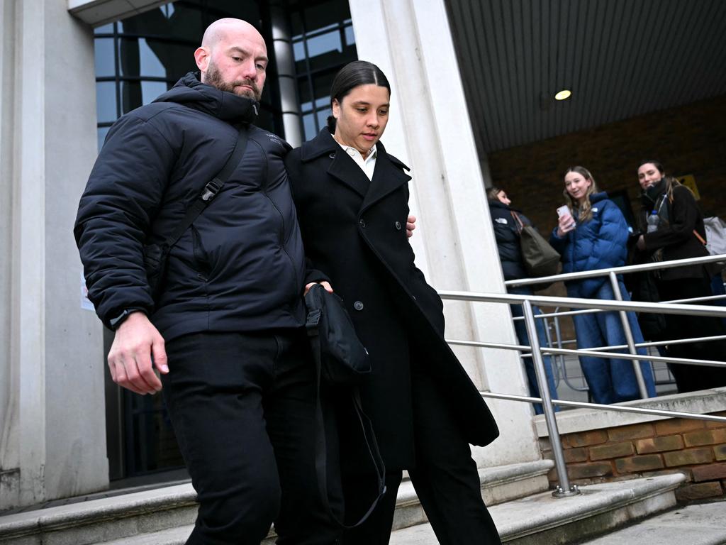 Chelsea's Australian striker Sam Kerr leaves Kingston Crown Court in south London. Picture: AFP