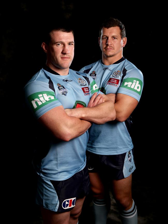 State Of Origin Bruise Brothers Paul Gallen and Greg Bird will bash it up one more time for charity. Pic: Gregg Porteous.