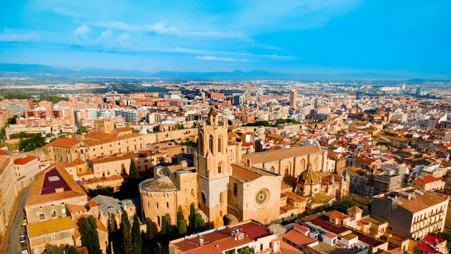 Overlooking the cathedral and city of Tarragona in Spain.