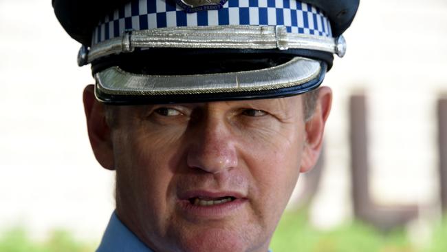 Superintendant Wayne Starling at a press conference at Tweed Police Station after the lightning strike incident on Mt Warning. Photo: Steve Holland