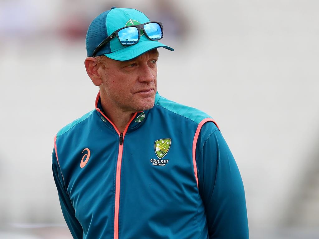 Head coach of Australia Andrew McDonald has defended the decision to go into the MAnchester Test without a specialist spinner. Picture: Getty Images