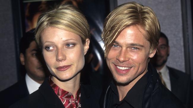 Those ’90s bleached bobs! Gwyneth Paltrow and ex Brad Pitt. Picture: Kevin Mazur Archive/WireImage