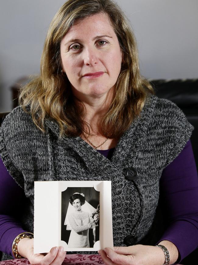 Karen Webel holding a photo of her mother Eva Webel. Picture: John Appleyard