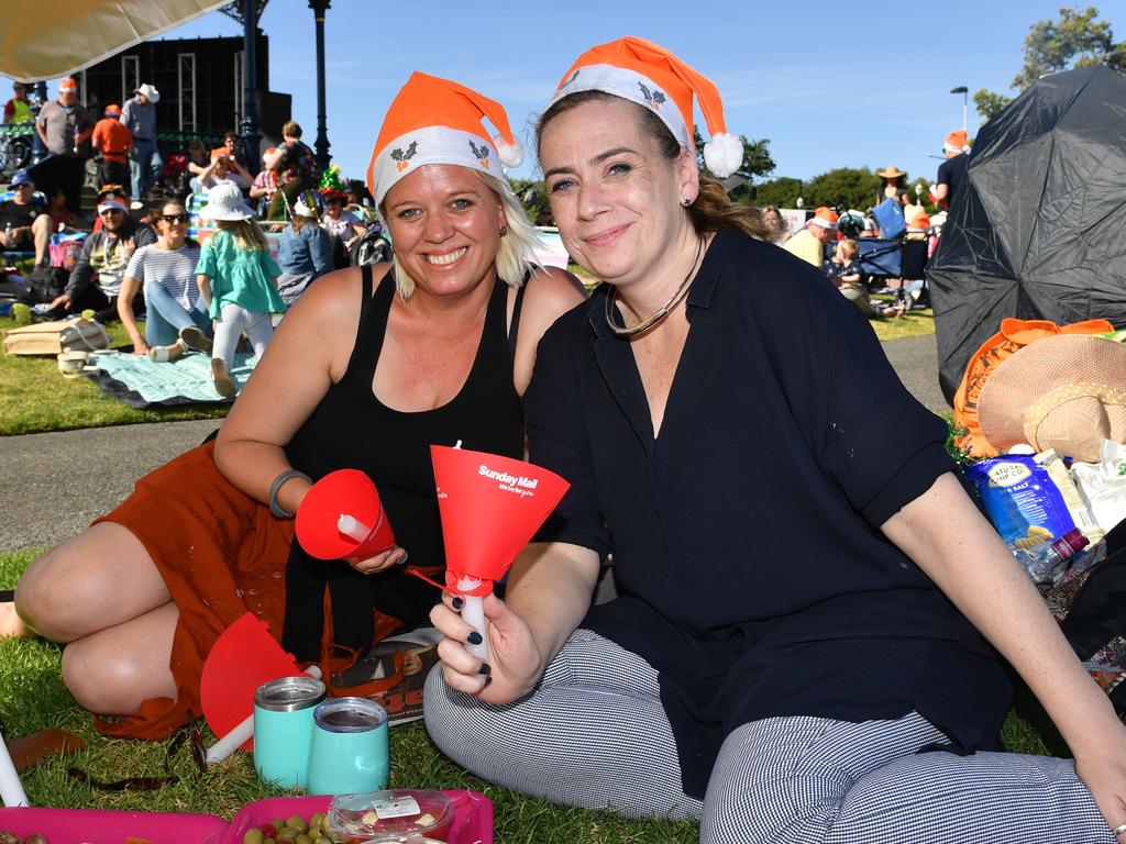 Renna Harris and Liz Musson at the 2019 Elder Park Carols by Candlelight. Picture: AAP / Keryn Stevens