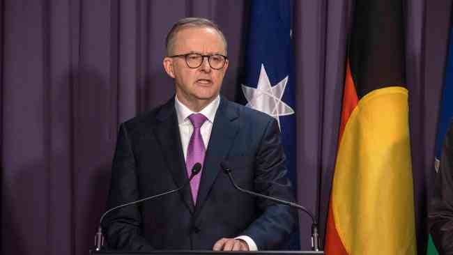 Prime Minister Anthony Albanese speaking at a press conference in Canberra on Wednesday. Picture: NCA NewsWire / Gary Ramage