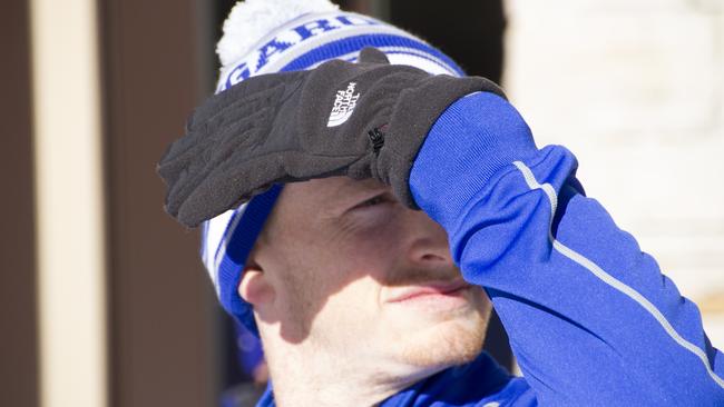 Jack Ziebell shields his eyes from the winter sun. Picture: NMFC.com.au