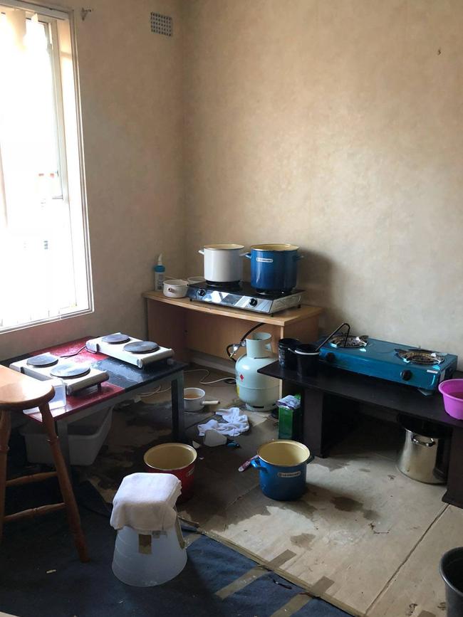Inside the property where the drug ice was allegedly being manufactured. Picture: NSW Police