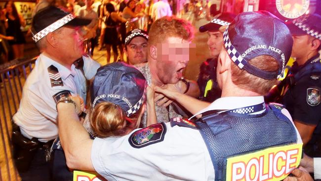 A man is dealt with by police after being accused of spitting in the face of a manager at superclub Cloudland.