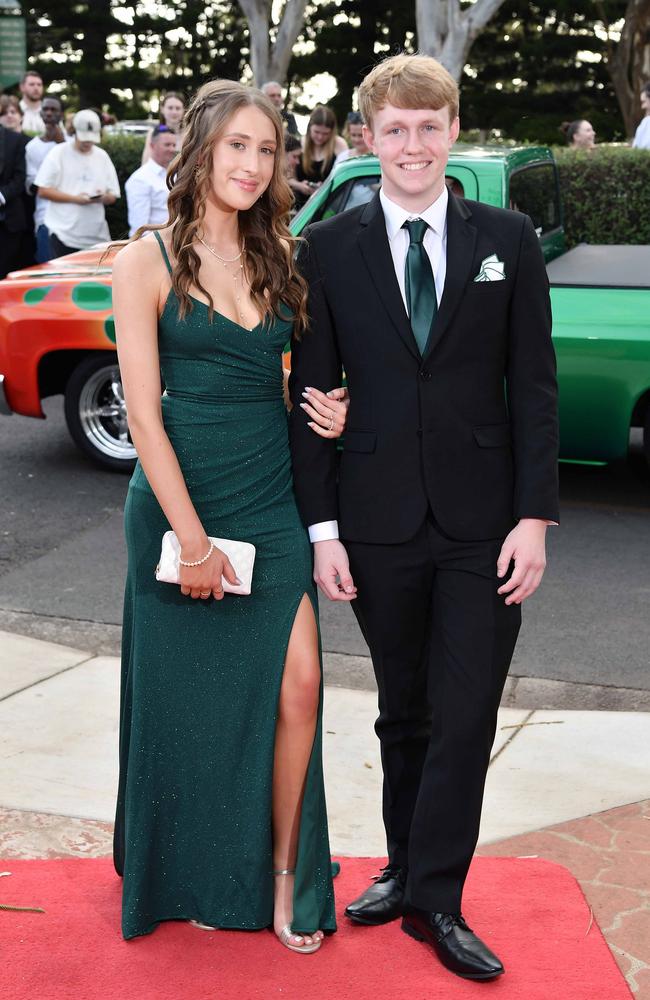 Laura Hallett and Jack Lyon at Centenary Heights State High School formal. Picture; Patrick Woods.