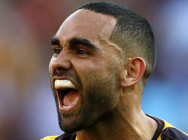 Shaun Burgoyne on the siren 2014 AFL Grand Final match between Hawthorn Hawks and the Sydney Swans at the MCG Melbourne Cricket Ground on September 27, 2014. Picture: Wayne Ludbey