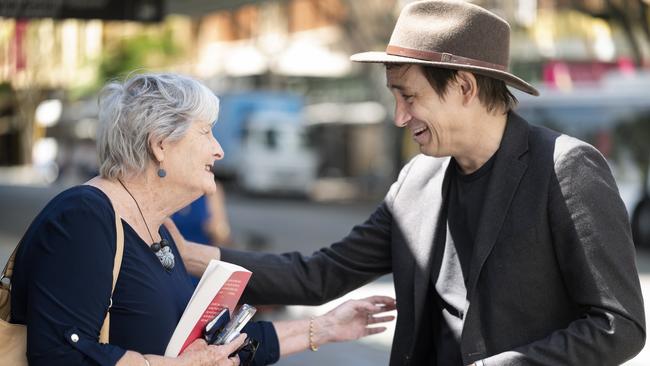 Trent Dalton with Carol Hipwood. Picture: Justine Walpole