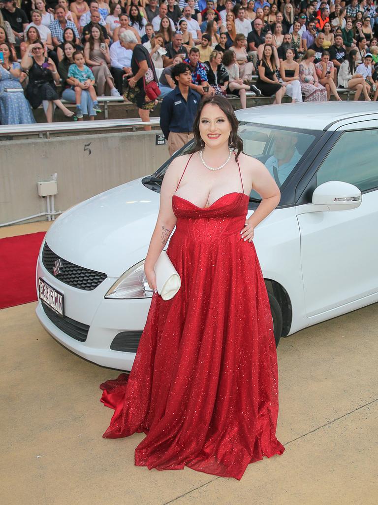 Rebecca Atticus Bradley at the Red Carpet arrivals at Sea World for the Pimpama SHS Formal 2023. Picture: Glenn Campbell